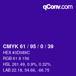 颜色代码: CMYK 61 / 95 / 0 / 39 | qconv.com