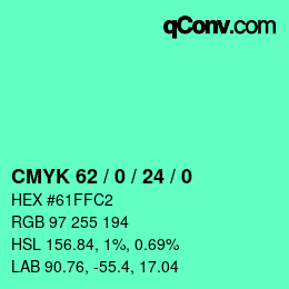 Color code: CMYK 62 / 0 / 24 / 0 | qconv.com