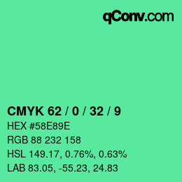 Color code: CMYK 62 / 0 / 32 / 9 | qconv.com