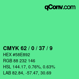 Color code: CMYK 62 / 0 / 37 / 9 | qconv.com