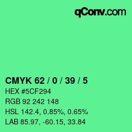 Código de color: CMYK 62 / 0 / 39 / 5 | qconv.com