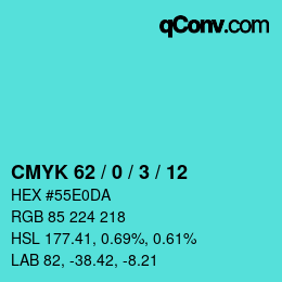 颜色代码: CMYK 62 / 0 / 3 / 12 | qconv.com