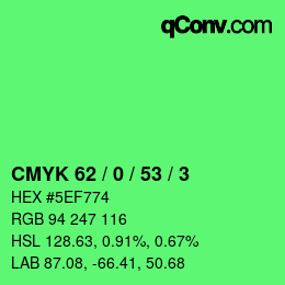 Color code: CMYK 62 / 0 / 53 / 3 | qconv.com