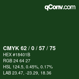 Color code: CMYK 62 / 0 / 57 / 75 | qconv.com