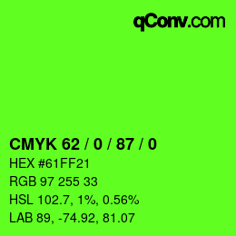 颜色代码: CMYK 62 / 0 / 87 / 0 | qconv.com