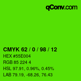Color code: CMYK 62 / 0 / 98 / 12 | qconv.com