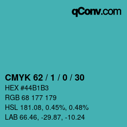 Color code: CMYK 62 / 1 / 0 / 30 | qconv.com