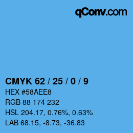 Color code: CMYK 62 / 25 / 0 / 9 | qconv.com