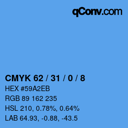 Color code: CMYK 62 / 31 / 0 / 8 | qconv.com