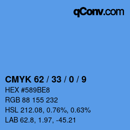 Color code: CMYK 62 / 33 / 0 / 9 | qconv.com