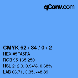Color code: CMYK 62 / 34 / 0 / 2 | qconv.com