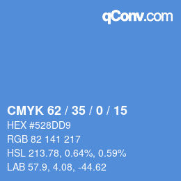 Código de color: CMYK 62 / 35 / 0 / 15 | qconv.com