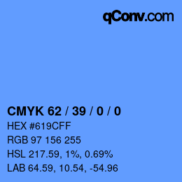 Código de color: CMYK 62 / 39 / 0 / 0 | qconv.com