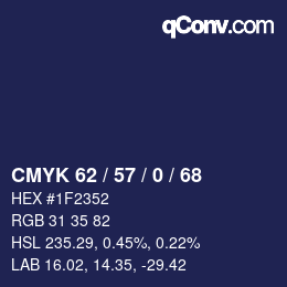 颜色代码: CMYK 62 / 57 / 0 / 68 | qconv.com