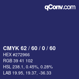颜色代码: CMYK 62 / 60 / 0 / 60 | qconv.com