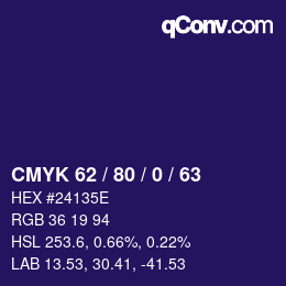 Código de color: CMYK 62 / 80 / 0 / 63 | qconv.com