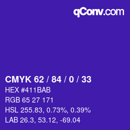 颜色代码: CMYK 62 / 84 / 0 / 33 | qconv.com