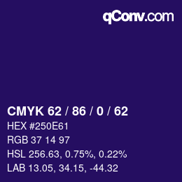 Color code: CMYK 62 / 86 / 0 / 62 | qconv.com