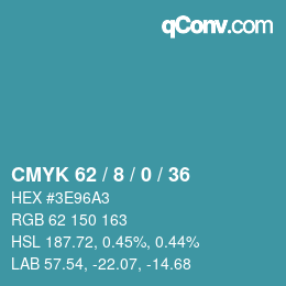 カラーコード: CMYK 62 / 8 / 0 / 36 | qconv.com