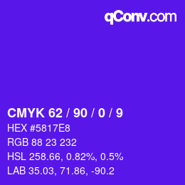 Color code: CMYK 62 / 90 / 0 / 9 | qconv.com