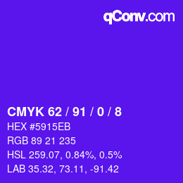 Color code: CMYK 62 / 91 / 0 / 8 | qconv.com