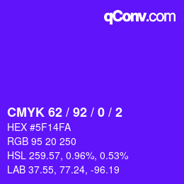 Color code: CMYK 62 / 92 / 0 / 2 | qconv.com
