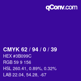 颜色代码: CMYK 62 / 94 / 0 / 39 | qconv.com