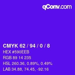 カラーコード: CMYK 62 / 94 / 0 / 8 | qconv.com