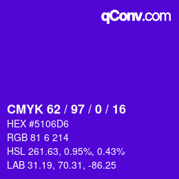 Farbcode: CMYK 62 / 97 / 0 / 16 | qconv.com