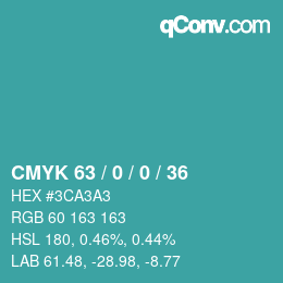 Color code: CMYK 63 / 0 / 0 / 36 | qconv.com