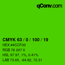 Color code: CMYK 63 / 0 / 100 / 19 | qconv.com