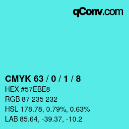 Color code: CMYK 63 / 0 / 1 / 8 | qconv.com