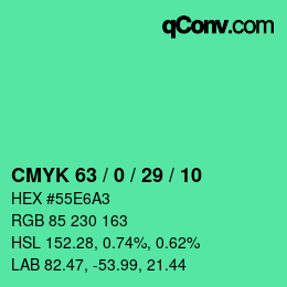 カラーコード: CMYK 63 / 0 / 29 / 10 | qconv.com
