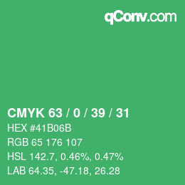 Color code: CMYK 63 / 0 / 39 / 31 | qconv.com