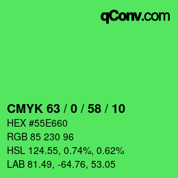 カラーコード: CMYK 63 / 0 / 58 / 10 | qconv.com