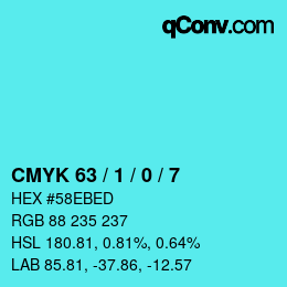 Color code: CMYK 63 / 1 / 0 / 7 | qconv.com