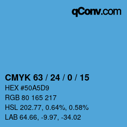 Color code: CMYK 63 / 24 / 0 / 15 | qconv.com