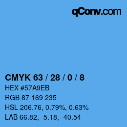 Color code: CMYK 63 / 28 / 0 / 8 | qconv.com