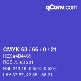 Color code: CMYK 63 / 66 / 0 / 21 | qconv.com