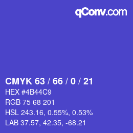 Color code: CMYK 63 / 66 / 0 / 21 | qconv.com