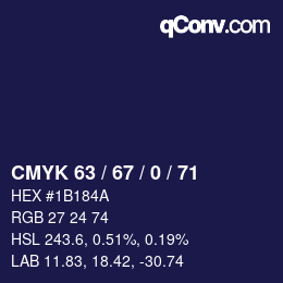 Código de color: CMYK 63 / 67 / 0 / 71 | qconv.com