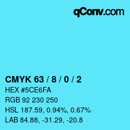 Color code: CMYK 63 / 8 / 0 / 2 | qconv.com