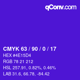 Código de color: CMYK 63 / 90 / 0 / 17 | qconv.com