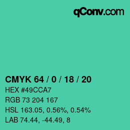 Color code: CMYK 64 / 0 / 18 / 20 | qconv.com