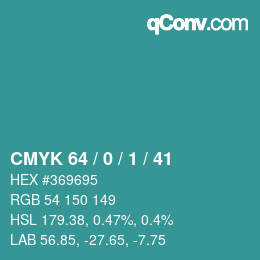 Color code: CMYK 64 / 0 / 1 / 41 | qconv.com