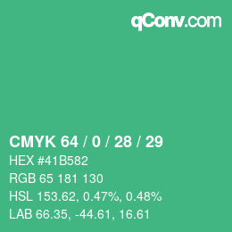 Color code: CMYK 64 / 0 / 28 / 29 | qconv.com