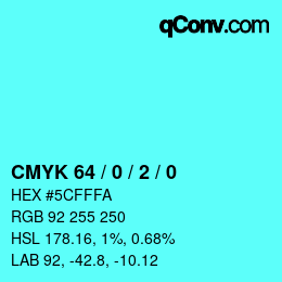 Color code: CMYK 64 / 0 / 2 / 0 | qconv.com