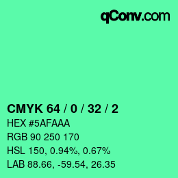 Color code: CMYK 64 / 0 / 32 / 2 | qconv.com