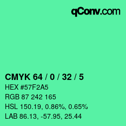 Color code: CMYK 64 / 0 / 32 / 5 | qconv.com