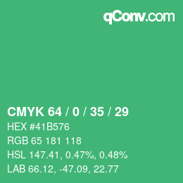 Color code: CMYK 64 / 0 / 35 / 29 | qconv.com